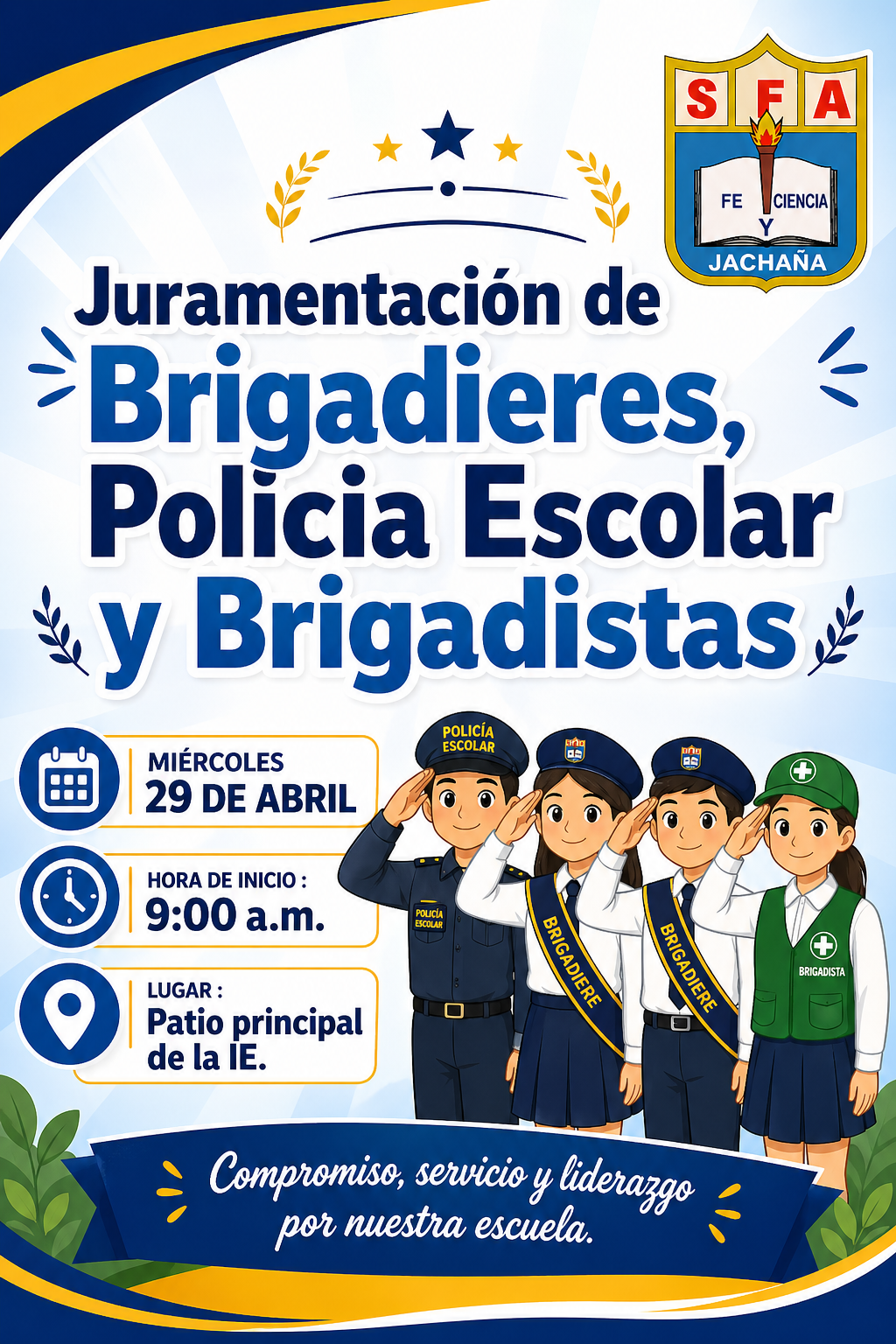 Acto de Juramentación de policias, brigadieres escolares y brigadistas del año escolar 2026